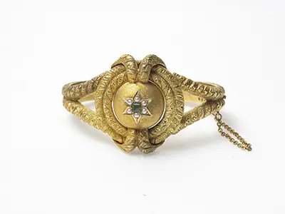 Duchess Edwardian Style Bracelet with Emerald and Diamonds